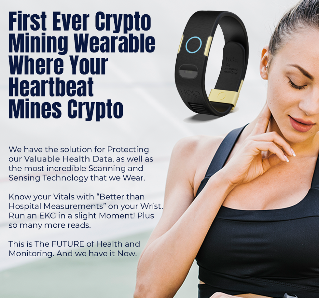 crypto mining with health information from a fitness watch